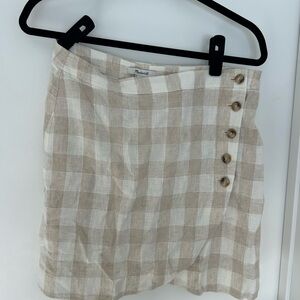 Madewell Beige Checkered Mini Skirt